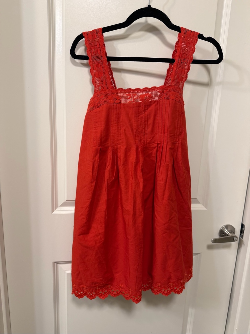 Abercrombie & Fitch Red Lace-Trim Mini Dress